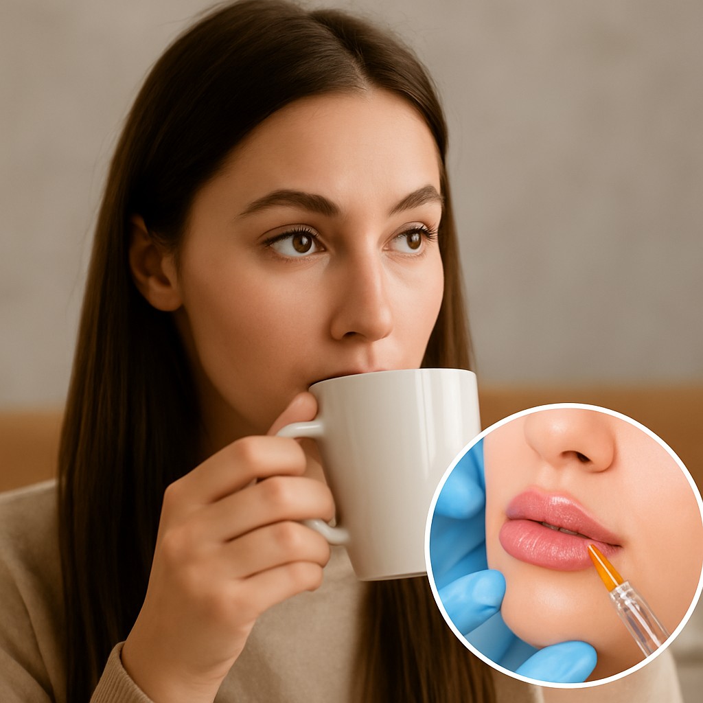 can I drink coffee after lip filler treatment illustration