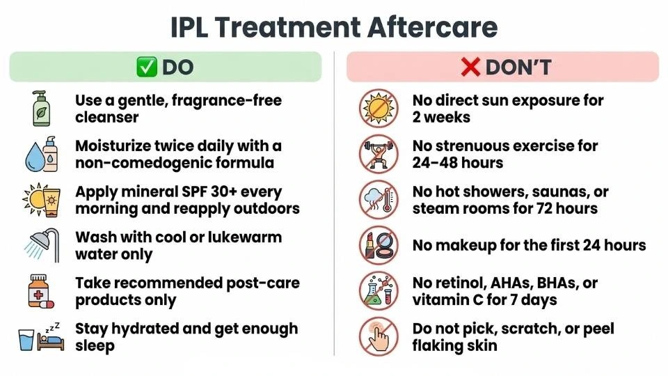IPL Aftercare Dos and Don’ts
